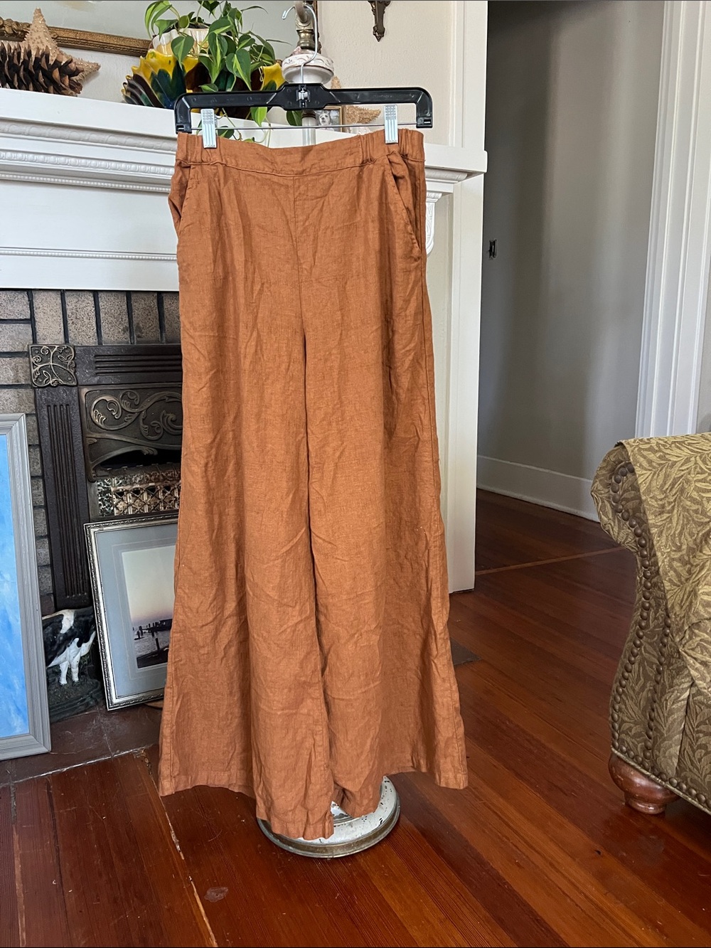 CP Shades Soft Flax Pants in Warm Brown - Picture 1 of 7